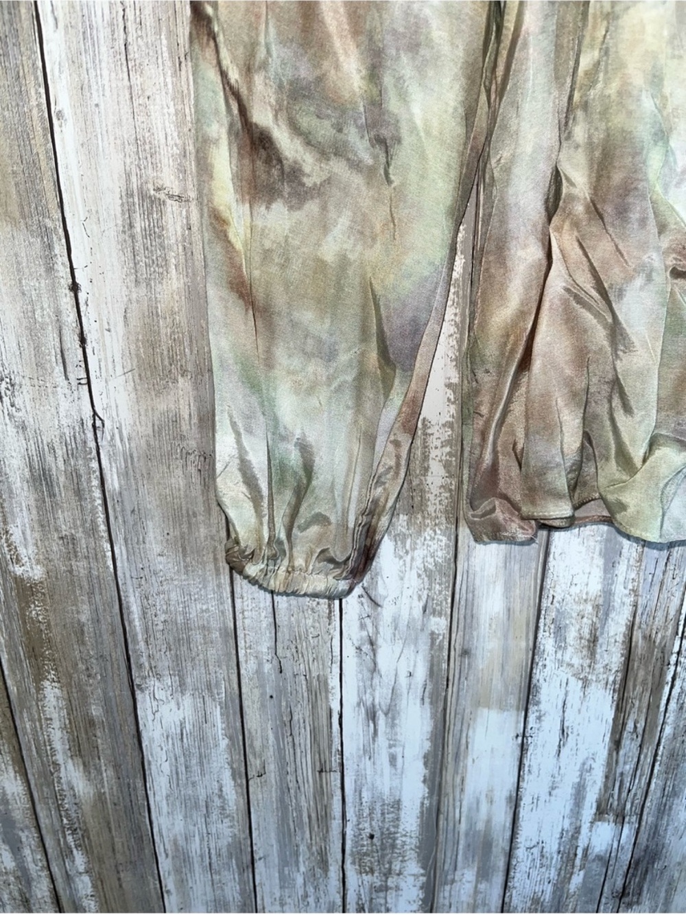 Current Air Watercolor Ruffle Neck Blouse Size Small Boho Top - Picture 3 of 5